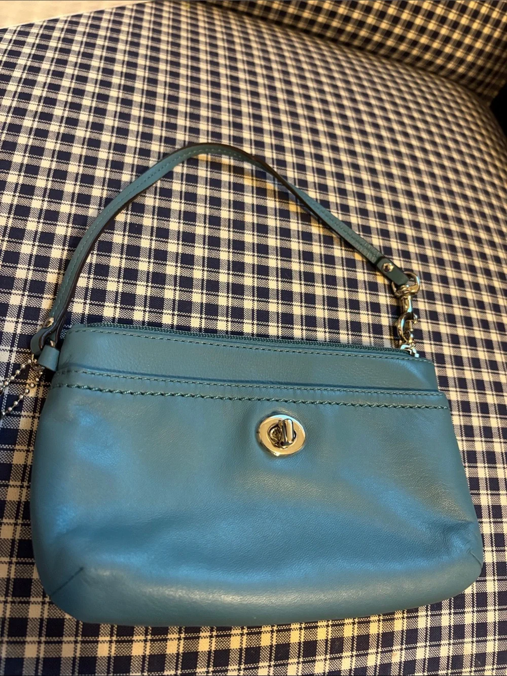 Coach Park Turlock  vintage Teal Shoulder Wristlet Bag